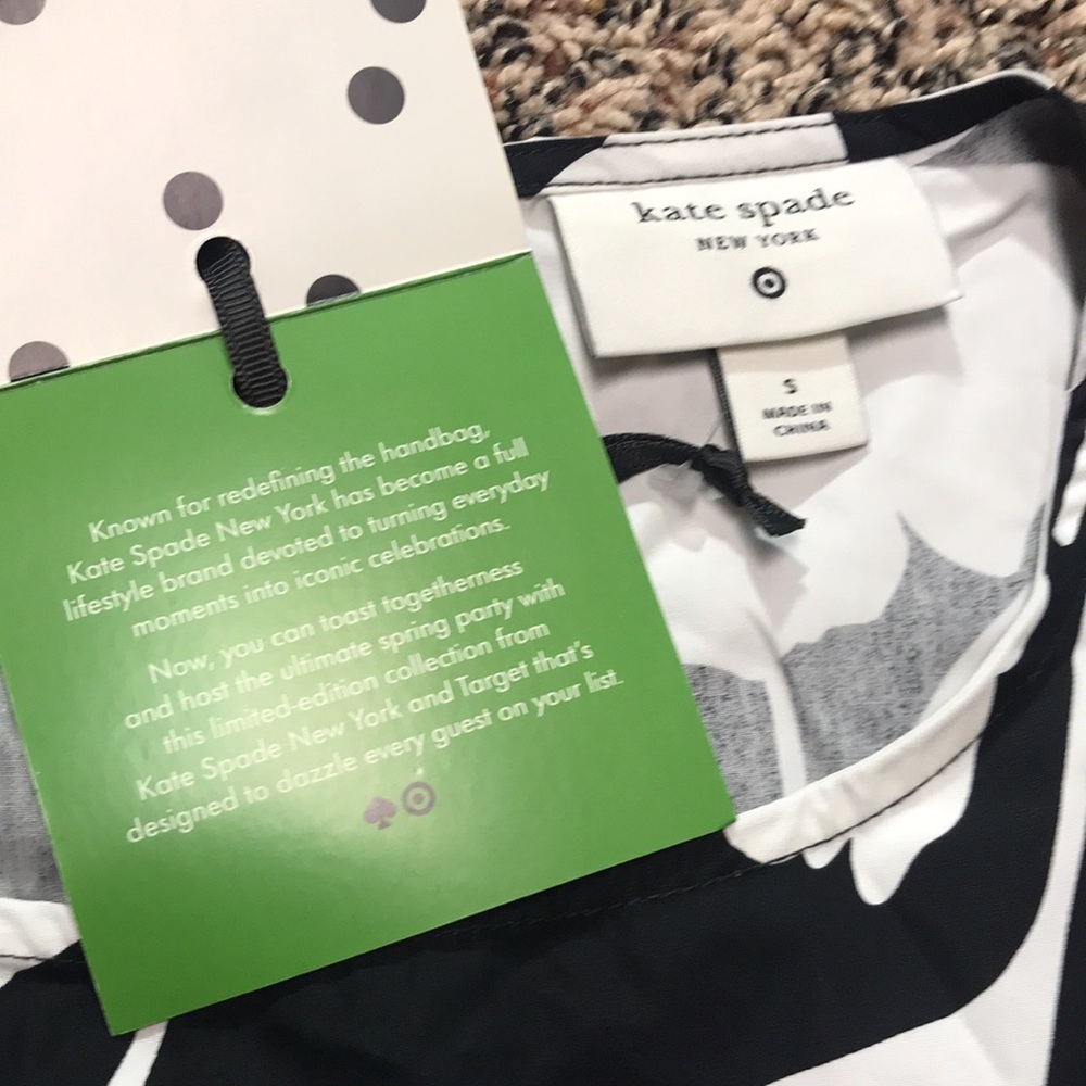 Kate Spade X Target Floral Black and White Pleated Cotton Tank  | NWT - Picture 7 of 8